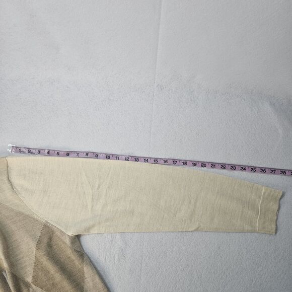 NWT APT 9 Sz XL Argyle Sweater Merino Stretch Beige & Tan - Picture 6 of 6